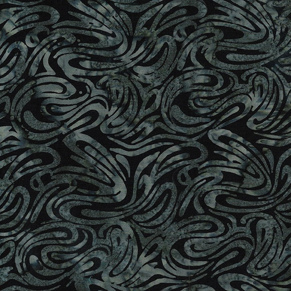 Island Batik (122348790) Swirl Black Slate