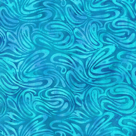 Island Batik (122348900) Swirl Teal Icicle