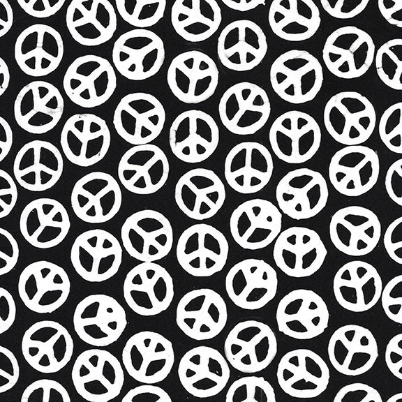 Island Batik (122349795) Peace Sign Black