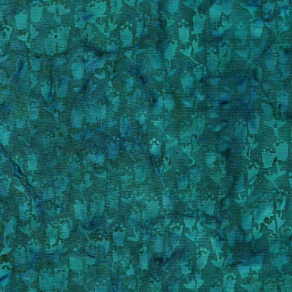 Island Batik (122352975) Tulips Teal Burmuda