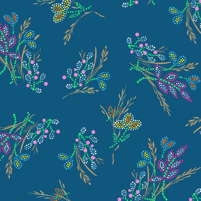 First Trend Fabrics (KE-0003D) Free Spirit Teal