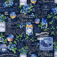 Timeless Treasures (Fruit-CD1744) Blueberry Navy