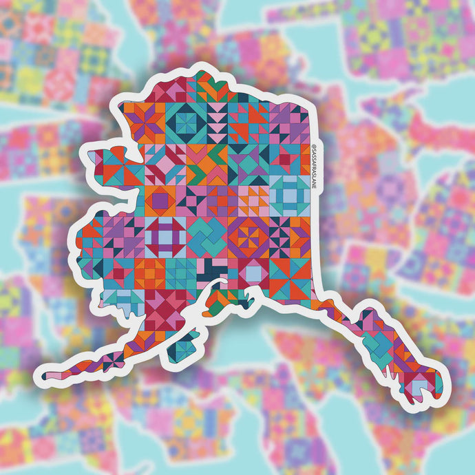 Whales Tail Quilt Shop (AKSKR) Alaska Map Sticker