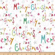 Quilting Treasures (27258Z-150) Merry Christmas-White