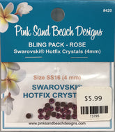 Pink Sand Beach Designs - (#420) Swarovski Hotfix Crystals - rose