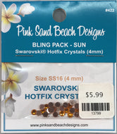 Pink Sand Beach Designs - (#422) Swarovski crystals - sun