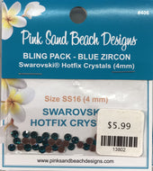 Pink Sand Beach Designs - (#406) Swarovski crystals - blue zircon
