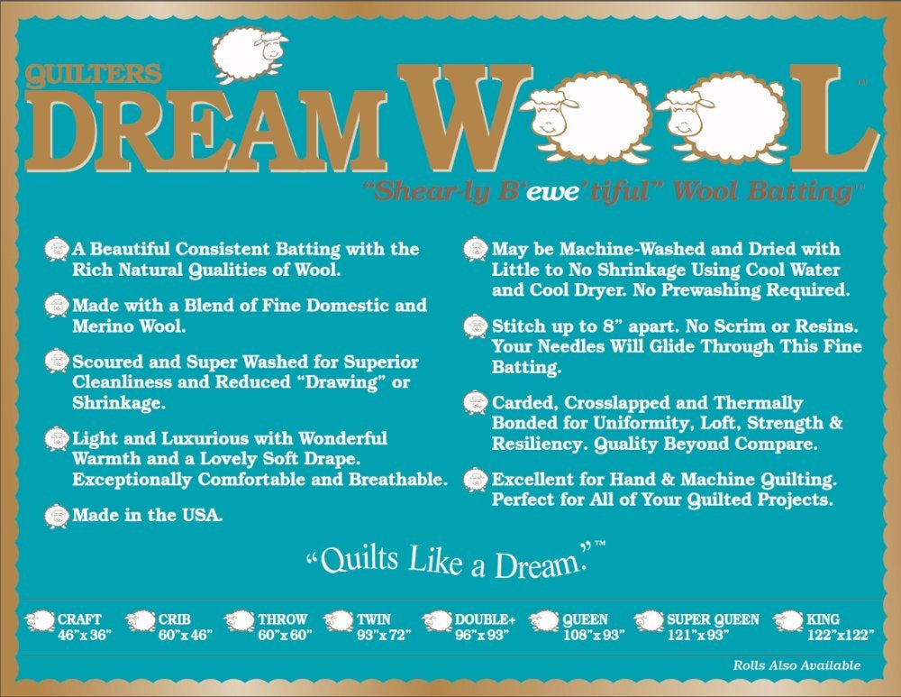 Quilters Dream (WoolK) Wool King Batting
