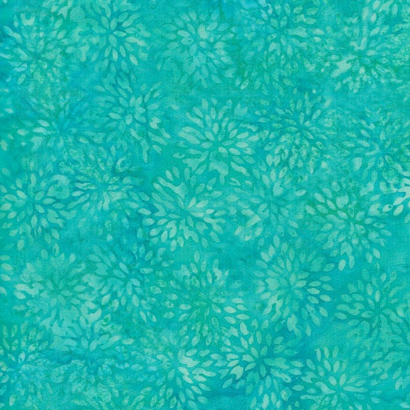 Island Batik (BE36-D1) Pointed Floral Turquoise