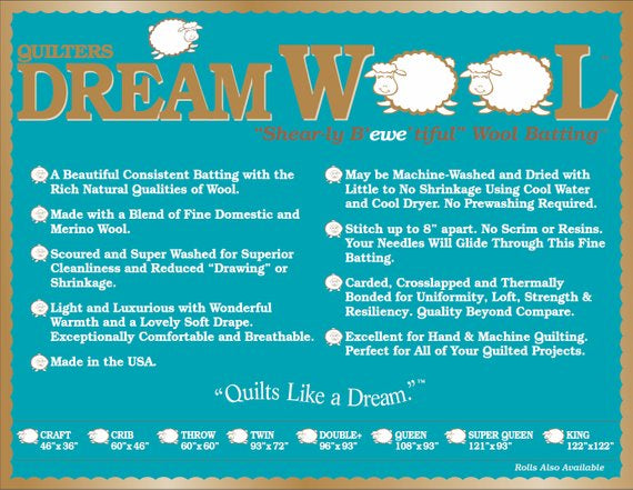Quilters Dream (WoolTH) Wool  Batting Throw