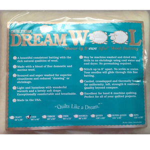 Quilters Dream (WoolCR) Wool Batting Crib size