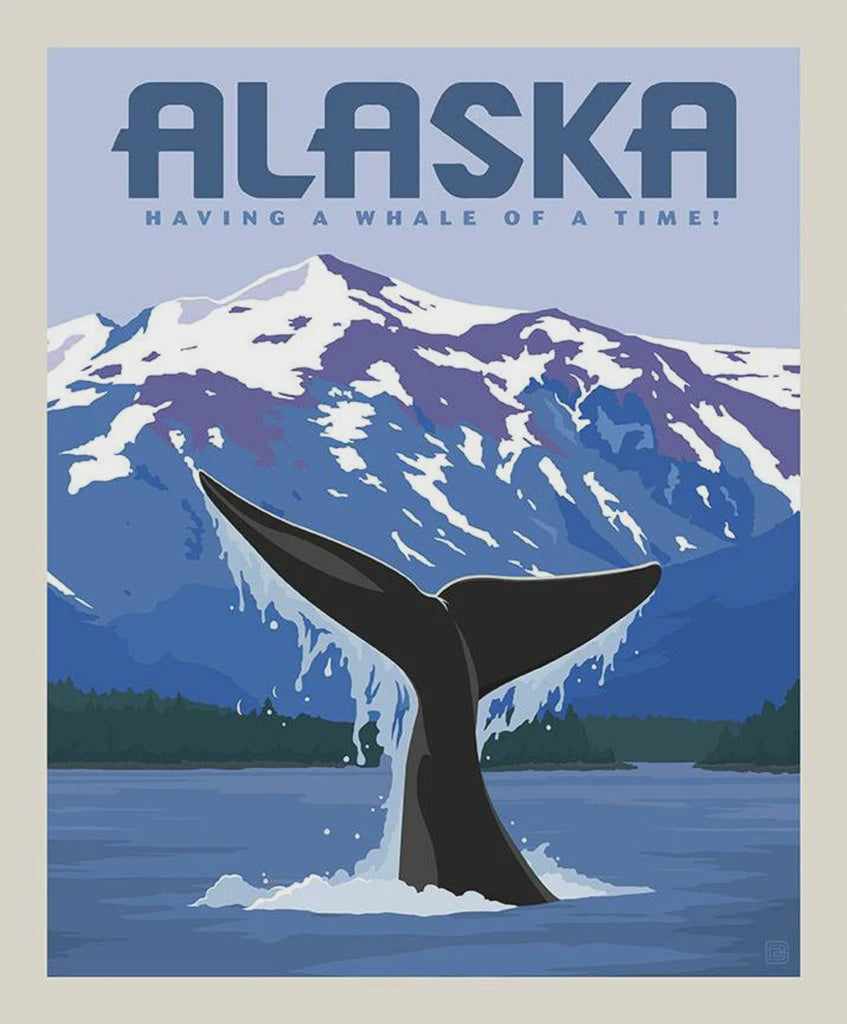 Riley Blake (P10391) Alaska Whale Panel